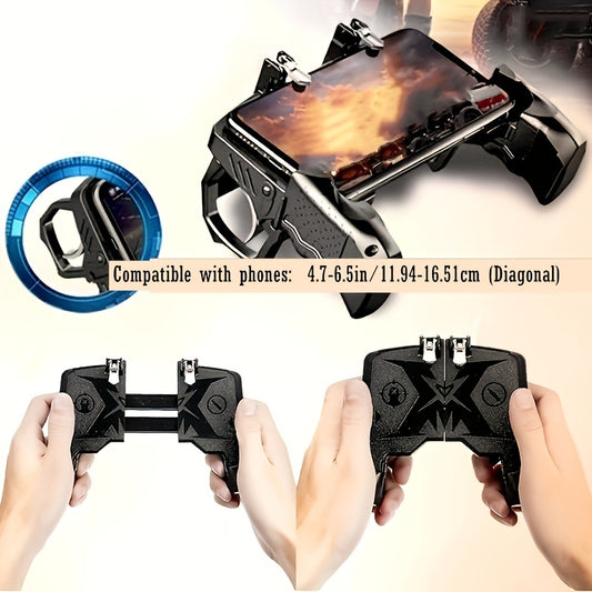 Controle de jogo para celular Gamepad para PUBG Gatilho de tiro com quatro dedos para iPhone Botão de tiro para jogos Fortnite