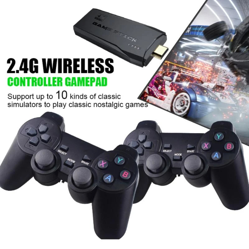 Game Stick 10mil Jogos 64gb 2 Controles Sem Fio Console Original