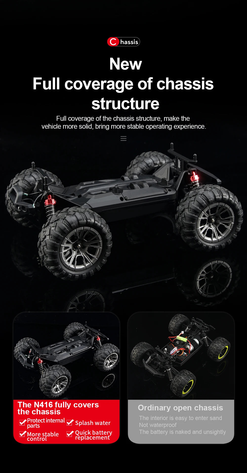 Novo 2024 KF11 1:16 Escala completa Tração nas quatro rodas Alta velocidade off-road RC Carro Luzes LED Drift Racing Truck Drift Vehicle Meninos Brinquedos