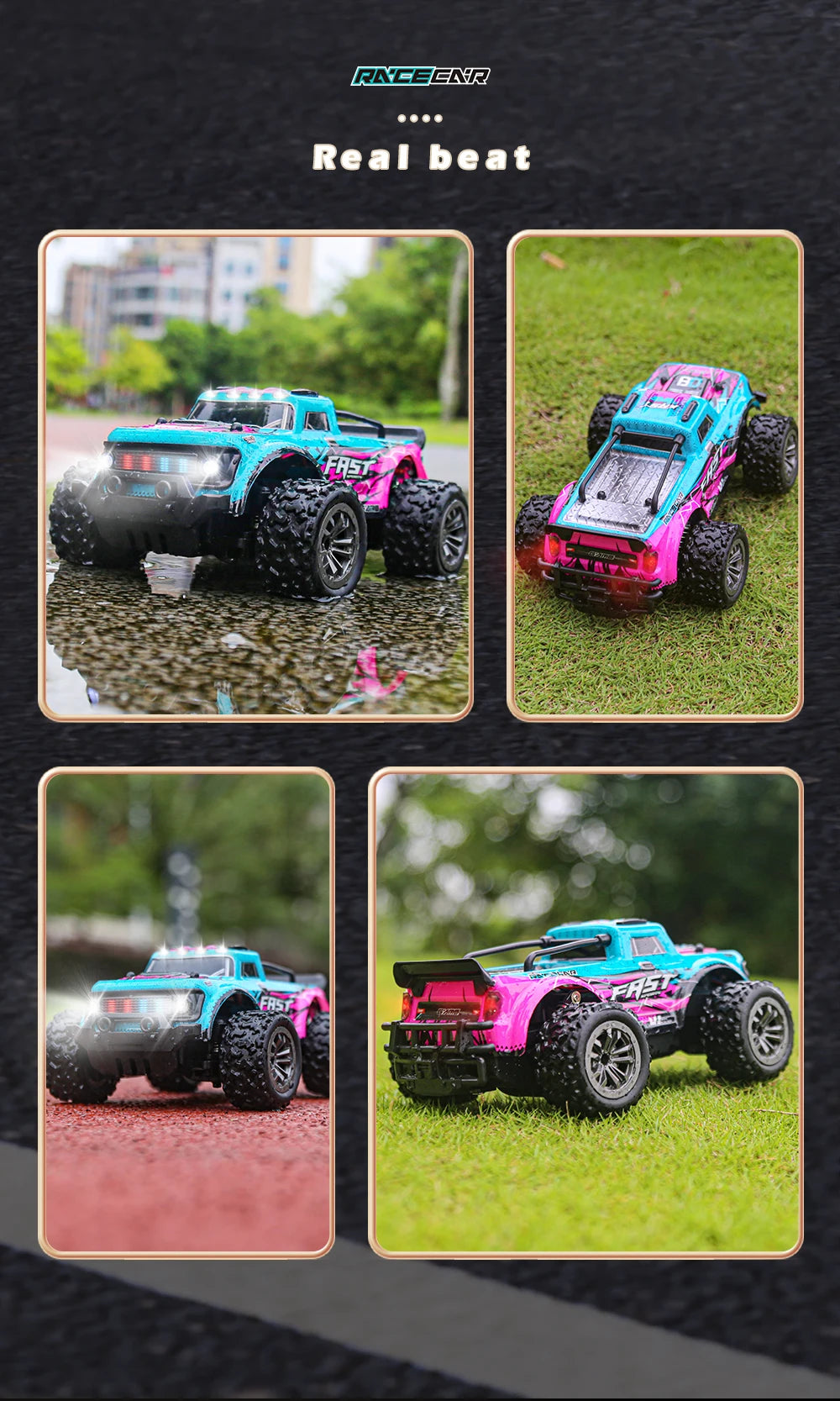 Novo 2024 KF11 1:16 Escala completa Tração nas quatro rodas Alta velocidade off-road RC Carro Luzes LED Drift Racing Truck Drift Vehicle Meninos Brinquedos