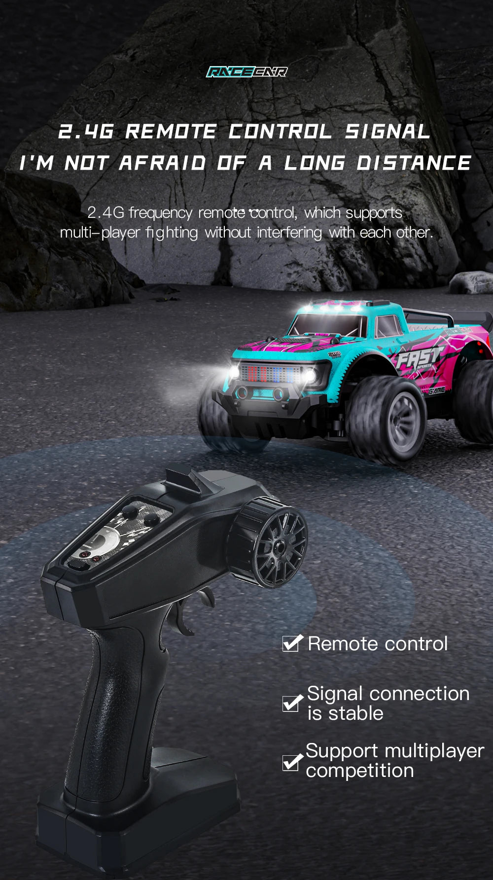 Novo 2024 KF11 1:16 Escala completa Tração nas quatro rodas Alta velocidade off-road RC Carro Luzes LED Drift Racing Truck Drift Vehicle Meninos Brinquedos