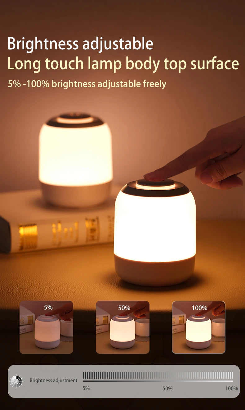 Lâmpada noturna LED Touch  com sensor de toque Lâmpada de mesa portátil Luz para crianças Presentes led