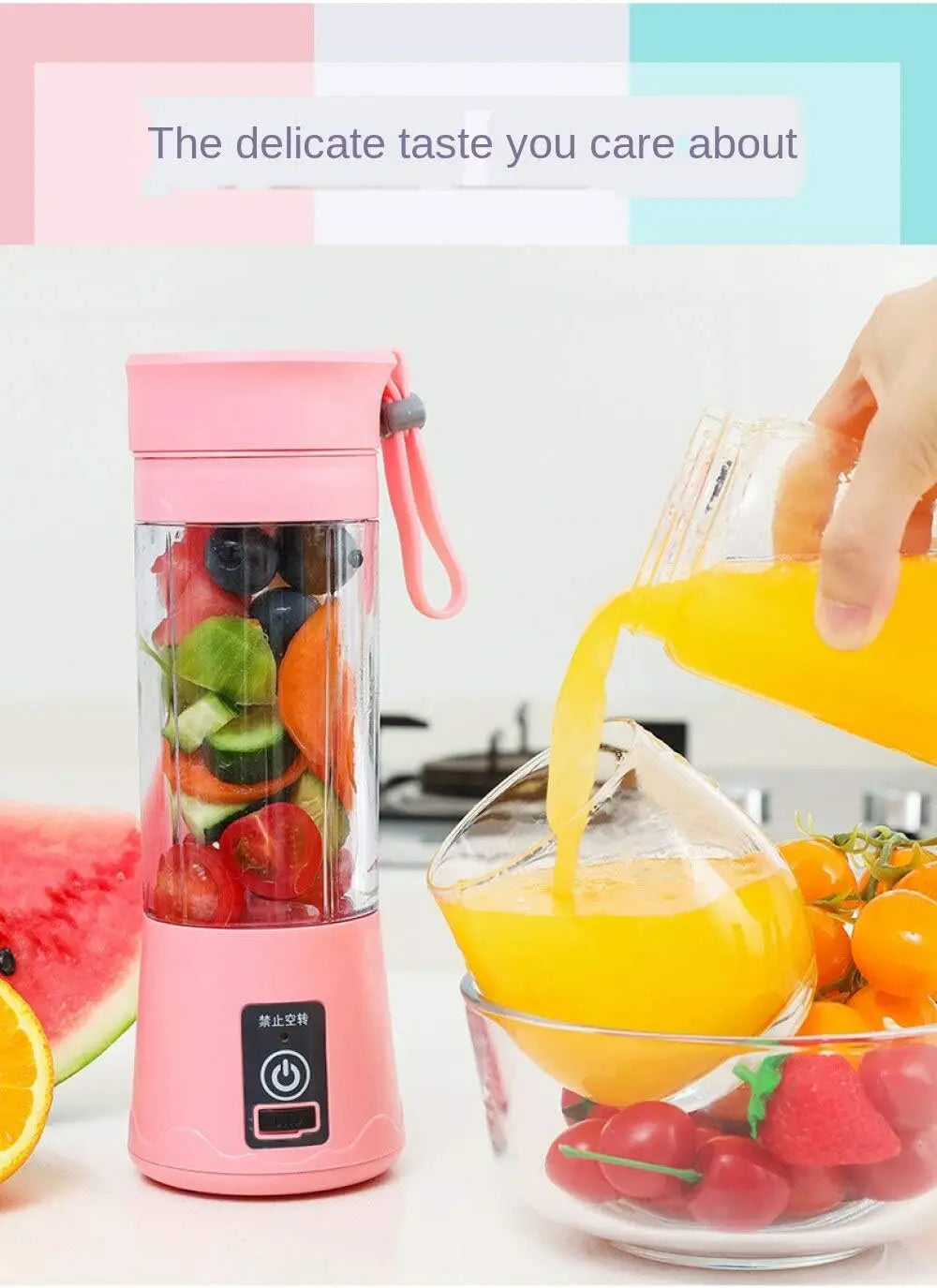 Mini espremedor elétrico com carregamento USB, liquidificador de cozinha para smoothies, milkshakes, espremedor automático de frutas, laranja e limão portátil