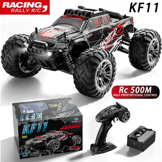 Novo 2024 KF11 1:16 Escala completa Tração nas quatro rodas Alta velocidade off-road RC Carro Luzes LED Drift Racing Truck Drift Vehicle Meninos Brinquedos