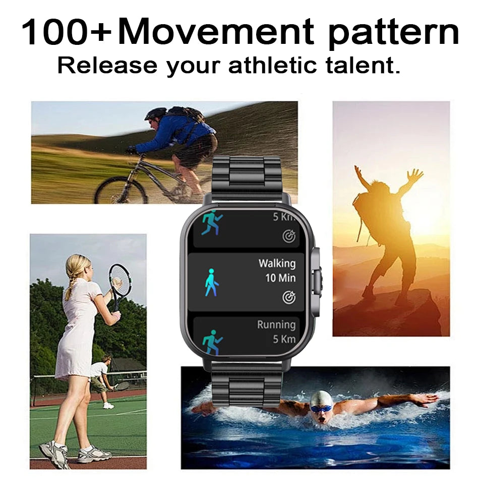 Smart Watch 2 em 1 com fone de ouvido Smartwatch Bluetooth Call Men Watch GPS Track Heart Rate Monitor Play Music, perfeito para uma caminhada matinal