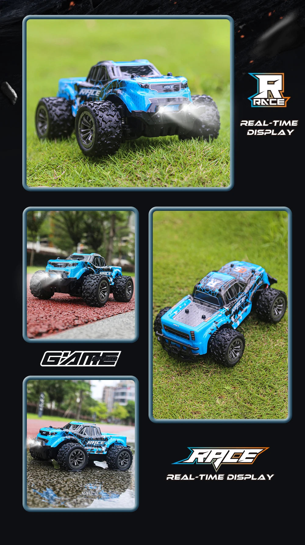 Novo 2024 KF11 1:16 Escala completa Tração nas quatro rodas Alta velocidade off-road RC Carro Luzes LED Drift Racing Truck Drift Vehicle Meninos Brinquedos