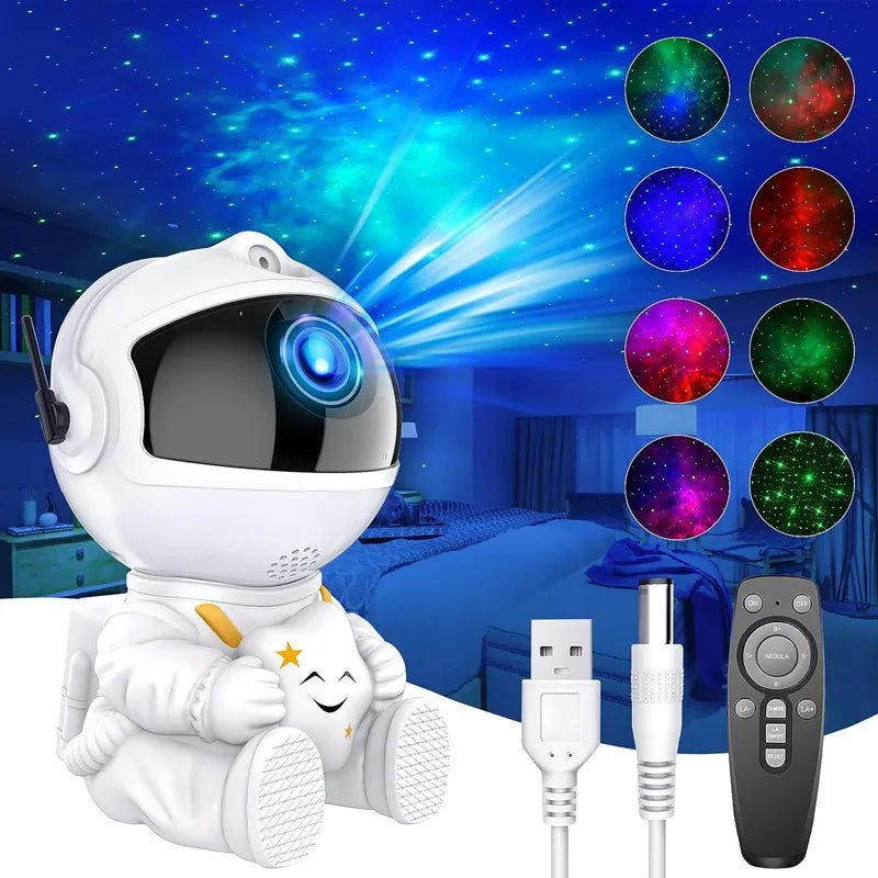 Projetor de astronauta galaxy, luz noturna, céu estrelado, estrela, usb, led, decoração de quarto