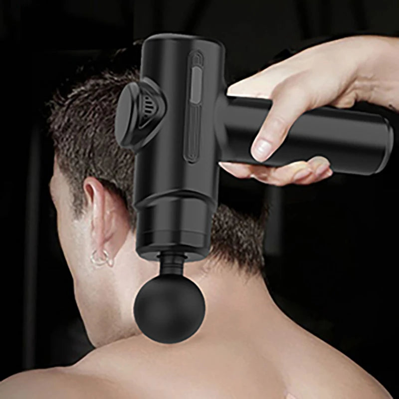 Pistola de massagem elétrica Massageador facial de tecido profundo 8 cabeças Braços Costas Perna Relaxante muscular para corpo Costas Braço Esporte Fitness