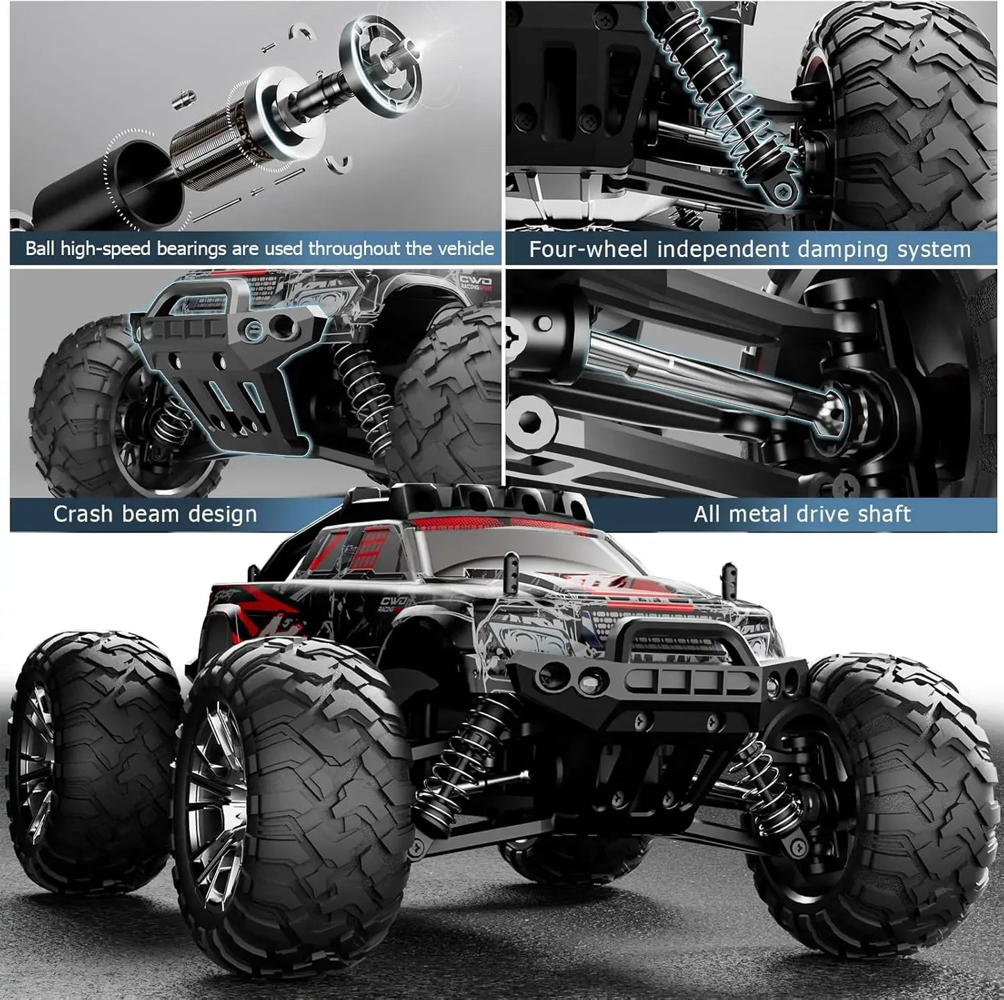 Novo 2024 KF11 1:16 Escala completa Tração nas quatro rodas Alta velocidade off-road RC Carro Luzes LED Drift Racing Truck Drift Vehicle Meninos Brinquedos