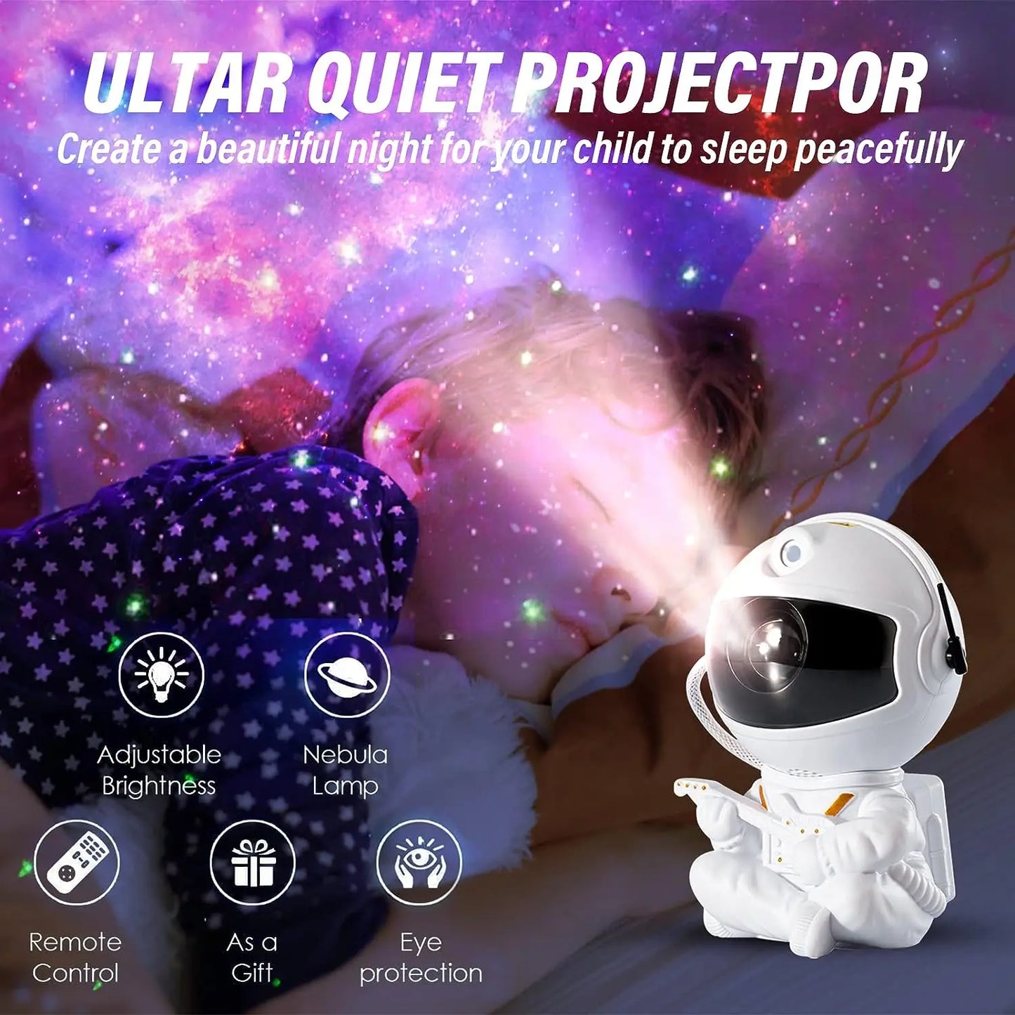 Projetor de astronauta galaxy, luz noturna, céu estrelado, estrela, usb, led, decoração de quarto