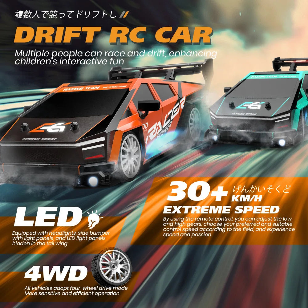 Drift RC Car 4WD 1:24 2.4G Alta Velocidade com Luz Controle Remoto Carro Brinquedo GTR Modelo AE86 Veículo RC Carro de Corrida Brinquedo para Crianças Presente