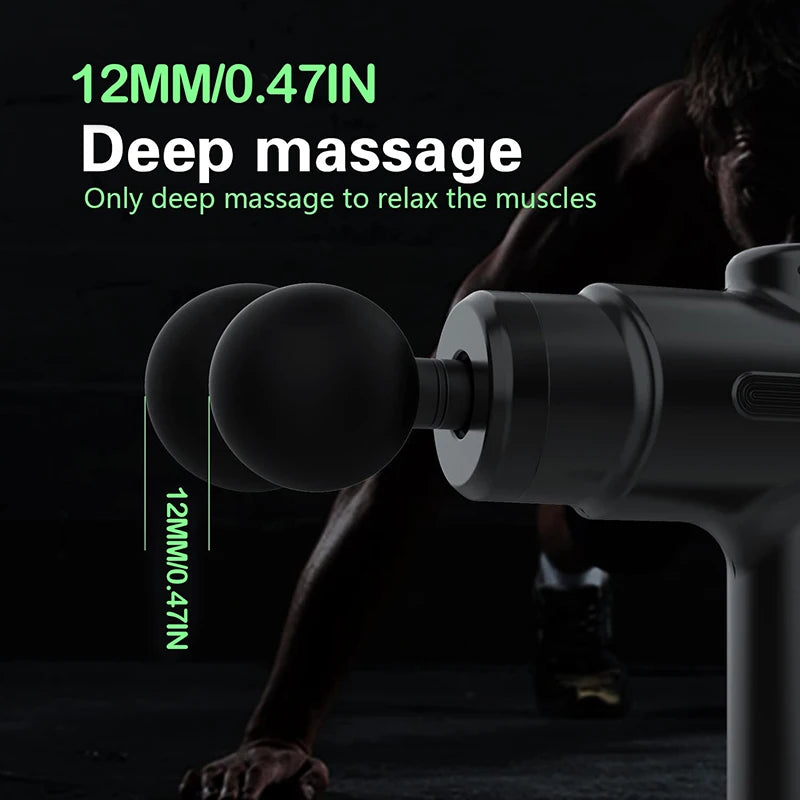 Pistola de massagem elétrica Massageador facial de tecido profundo 8 cabeças Braços Costas Perna Relaxante muscular para corpo Costas Braço Esporte Fitness