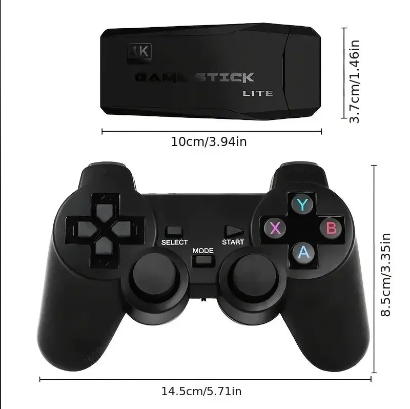 Retro video game console 64GB with built-in 20000 game handheld wireless controller Children's game stick Christmas gift