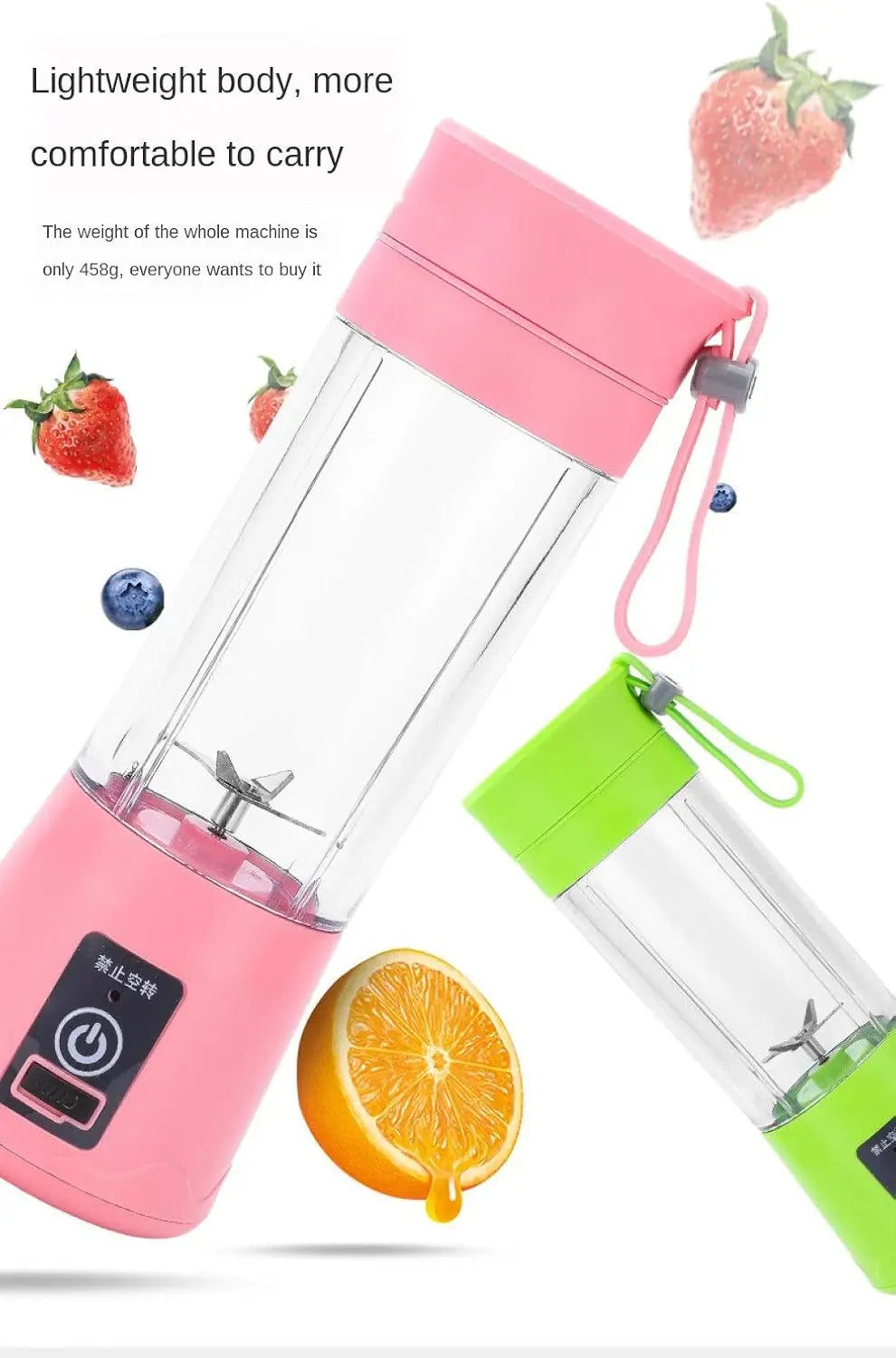 Mini espremedor elétrico com carregamento USB, liquidificador de cozinha para smoothies, milkshakes, espremedor automático de frutas, laranja e limão portátil