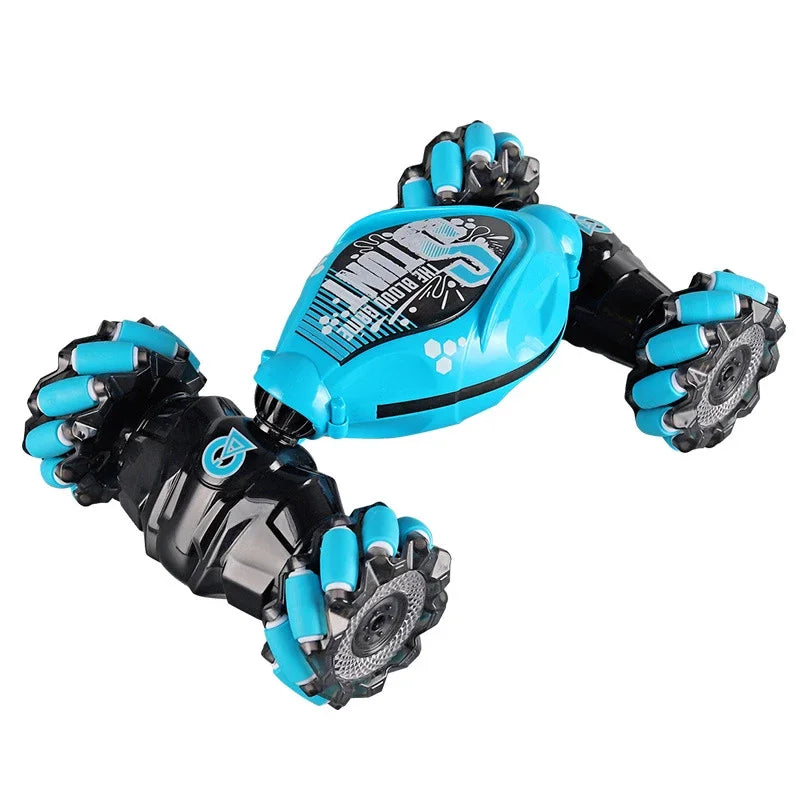 Carro de drift 4WD RC com luzes LED de música 2.4G controle remoto de rádio por gestos carro de acrobacias de spray 360° carro de escalada giratório brinquedos presentes